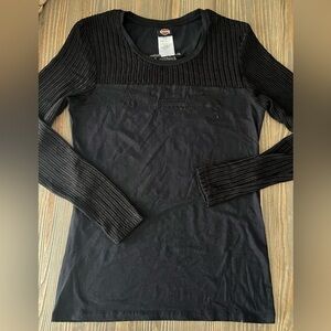 NWOT HARLEY DAVIDSON BLACK MESH NECK & LONG SLEEVE SZ L